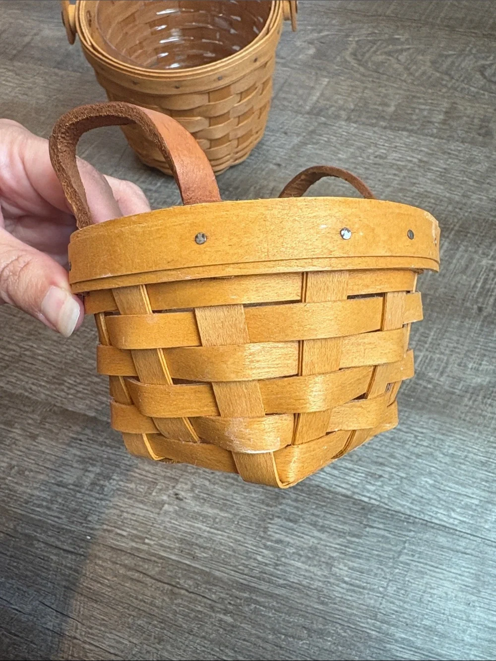 Longaberger Classic Woven Baskets Fruit Basket Handles & Protectors Set of 2